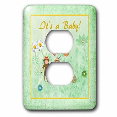 Imagem de 3dRose Lsp_192570_6 Carro de casal macaco em um lindo jardim, é uma capa para tomada de bebê