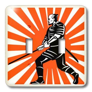 Imagem de 3dRose LLC lsp_15904_2 Interruptor interruptor duplo Samurai Warrior