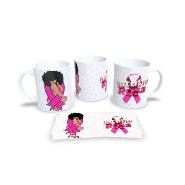 Imagem de Canecas Branca de Porcelana Personalizadas Outubro Rosa - Estampa Subl