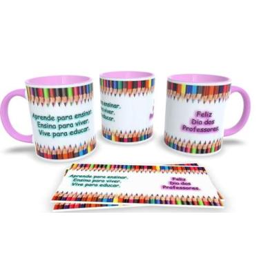 Imagem de Canecas Rosa Personalizadas dia dos Professores - Estampa Sublimada, M