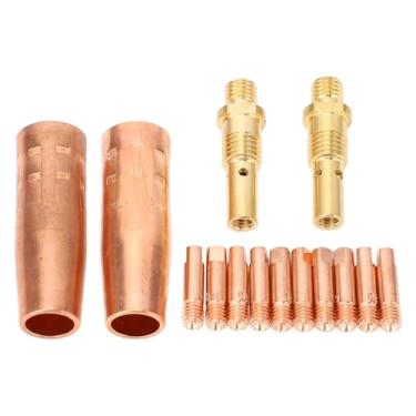 Imagem de 14 Peças Kit de Soldagem Mig, 10 Peças Eletrodo 2 Peças Bicos de Gás 2 Peças Difusor de Gás para 100l Tweco Mini K530 Tocha de Soldagem Mig