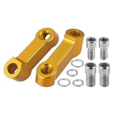 Imagem de Motoforti 1 par de adaptador extensor de suporte de guidão de espelho de motocicleta 10 mm 8 mm adaptador de espelho retrovisor para Honda para Suzuki para Kawasaki tom dourado