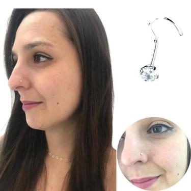 Imagem de Piercing nariz nostril ponto de luz prata 925 legitima pedra - Morgani