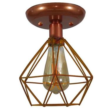 Imagem de Plafon Aramado Diamante Pequeno cor Cobre todos ambientes - CM GLASS -