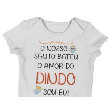 Imagem de Roupa Body Bebê Amor do Dindo Frase engraçada Branca - Del France, G