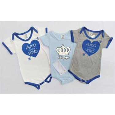 Imagem de KIT - 3 Bodys Estampas Divertidas com 2 Extensores - Masculino - Taman