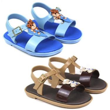 Imagem de Kit de 2 Pares de Sandália Infantil Masculina Confortável para Meninos