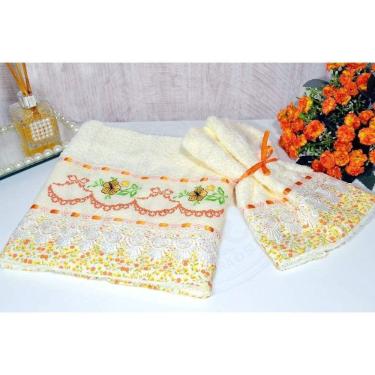 Imagem de Jogo de Toalhas Bordadas Rosto e Mão - Bruna