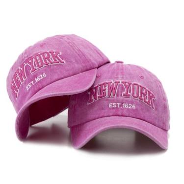 Imagem de Boné Bordado New York Estonado 6 Gomos Masculino Feminino - Pampas Cou