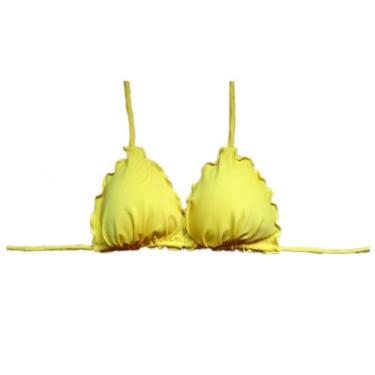 Imagem de Top avulso com bojo Biquíni frufru - RAYS MODAS, Amarelo, G
