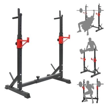 Imagem de PLKO Multi-Função Suporte De Rack De Barra De Agachamento, Barra Ajustável De Altura, Carga Máxima 550Lbs, Equipamento De Exercício De Fitness Ginásio Em Casa