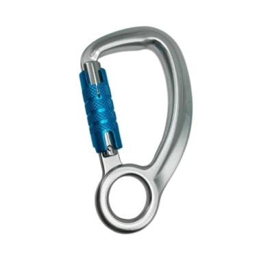 Imagem de menolana Mosquetão de travamento automático mosquetão forte 30kn liga de alumínio para coleira de cachorro acampamento caminhadas montanhista, Prateado