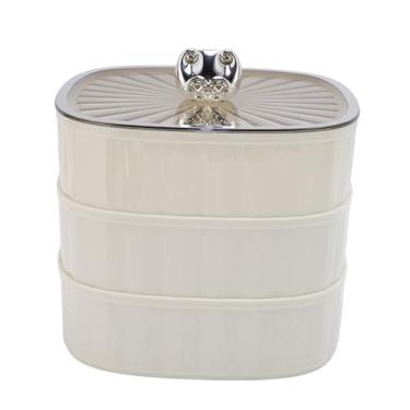 Imagem de Bandeja de Servir Dividida, Recipiente de Armazenamento de 3 Camadas, Vários Compartimentos, Bandeja de Frutas Secas, Caixa de Doces de Mesa para Brincos, Anéis, Colares, Nozes,