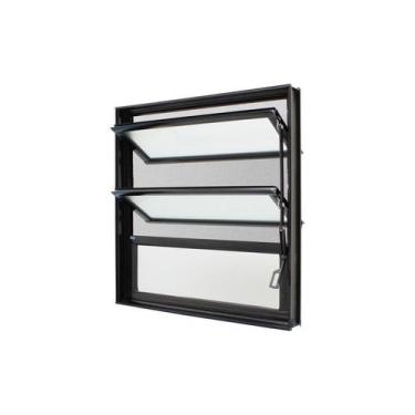 Imagem de Janela Basculante em Alumínio Preto Caribe Max 60x60x10,2cm 3 folhas c