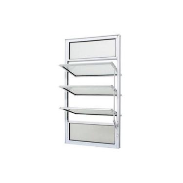 Imagem de Janela Basculante em Alumínio Branco Duraline Fix 100x80x3cm 5 folhas 