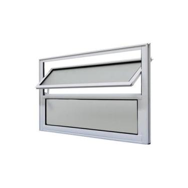 Imagem de Janela Basculante em Alumínio Branco Duraline Fix 40x80x3cm 2 Folhas J