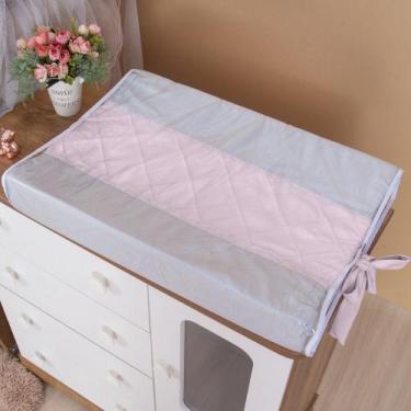 Imagem de Trocador Anatômico de Bebê Luxo - Miguel Baby, Cinza e Rosa