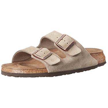 Imagem de Birkenstock Sandália unissex Arizona macia com palmilha - largura estreita, Cinzento-acastan, 13-13.5 Women/11-11.5 Men