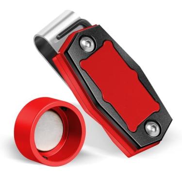 Imagem de CYIYAART Suporte magnético de giz de bilhar, suporte de giz portátil para taco de bilhar com clipe fixo, capa de ponta de giz de taco de bilhar de liga de alumínio para acessórios de sinuca e mesa de