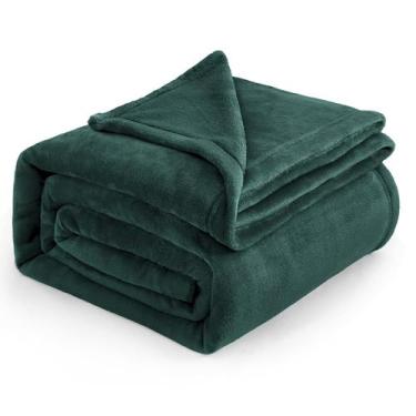 Imagem de Cobertor Bedsure Fleece King Size - Flanela Verde Esmeralda