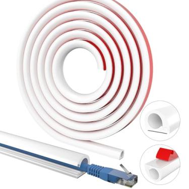 Imagem de Escondedor de cabos de parede, gerenciamento flexível de cabos autoadesivos para fios na parede, capa de fio de canal de canal lateral aberta para cabos, ocultador de cabo HDMI para TV de montagem na