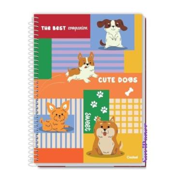 Imagem de Caderno Universitário Escolar Grande Pet Fun Coleção 2025 10 Matérias 160 Folhas Credeal ONG MIAU DE RUA (Verde)