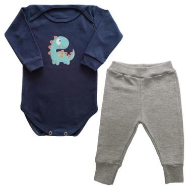 Imagem de Conjunto Body Bebê Dinossauro Manga Longa + Calça - Mellane Baby, G, A