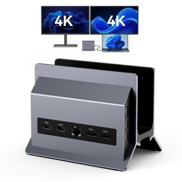 Imagem de Estação de acoplamento para laptop TOBENONE Dual Monitor 4K @60Hz 100W