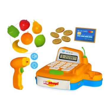 Imagem de Caixa Registradora Infantil Com Som Luz Acessórios E App - Usual Brinq