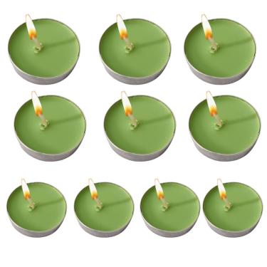Imagem de Kit 10 Velas Verde Rechaud Parafina Decoração