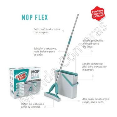 Imagem de Mop Flash Limp Rodo Mágico Flex Com Balde 10 Litros
