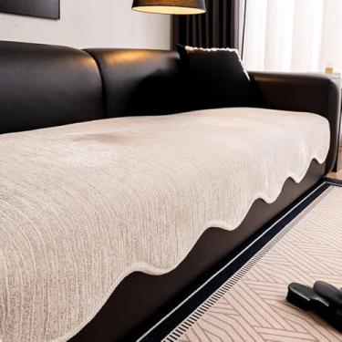 Imagem de Toalha de sofá irregular para todas as estações, capa de sofá universal antiderrapante e lavável, almofada para decoração de sala de estar, A3 bege, 110 x 180 cm, 1 peça P