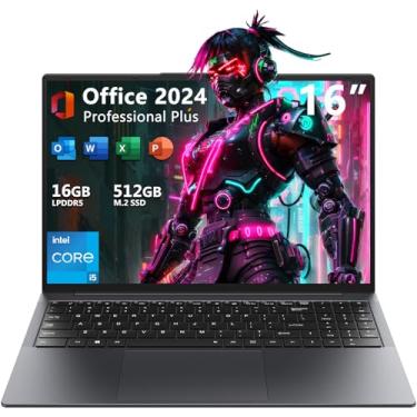 Imagem de TPV Computador Laptop De 16 Polegadas Intel Core I5, 16 Gb De Ram, Ssd De 512 Gb, Ms Office 2024, Tela Ips (1920 X 1200) 16:10, Notebook Com Windows 11 Pro Com Wi-Fi Bt5.0, 3Xusb A, Hdmi, Rj45, Tec