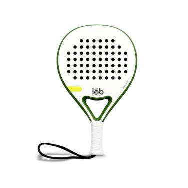 Imagem de The Lob Raquete de padel personalizável de fibra de carbono - Design em forma de gota para controle de potência ideal, raquetes de plataforma - ideal para iniciantes a profissionais (Aqua, 03-3K