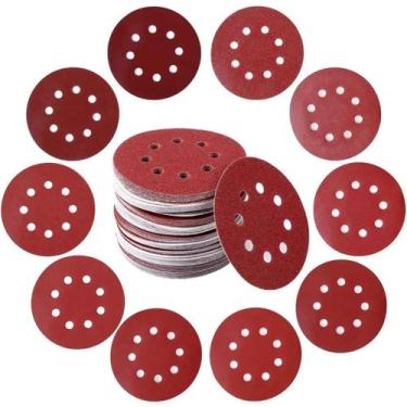 Imagem de 10 X Lixas Disco Grão 7 Polegadas 180mm 8 Furos Lixadeira Politriz KaQ