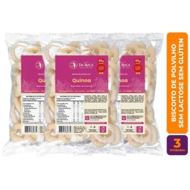 Imagem de Kit c/ 3 Biscoito Vegano de Polvilho Quinoa Da Roça 65g - Sem Glúten -