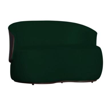 Imagem de Namoradeira Decorativa Beatriz Orgânica Composê Couro Marrom Suede Ver