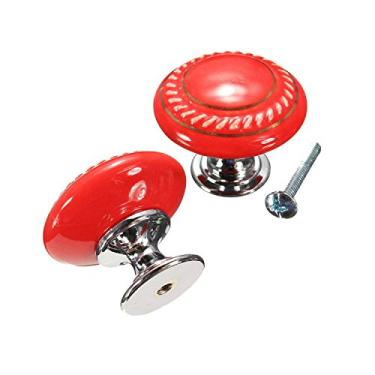 Imagem de Puxador de porta de cerâmica em formato redondo verde, puxador para quarto das crianças, puxadores de decoração excelente e divertida para armário/armário/guarda-roupa/gaveta/banheiro, 7 cores