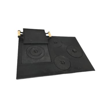 Imagem de Chapa Fogão A Lenha Multiuso 4 Furos E Bifeteira 69X49Cm