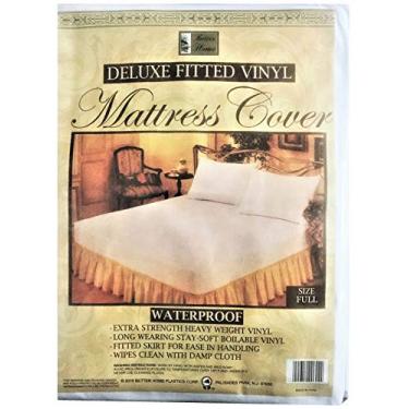 Imagem de Capa de vinil hipoalergênica para colchão com melhor ajuste para casa Full Branco