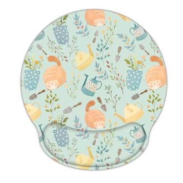 Imagem de AORTDES Mouse pad para jogos para laptop com suporte para descanso de pulso, tapete de mouse ergonômico de espuma de memória, base de borracha antiderrapante, almofada de mesa de trabalho para