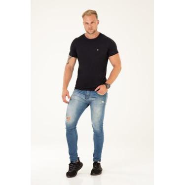 Imagem de Kit com três Camisetas Masculina na cor Preta - Orbis For Man, Preto, 