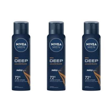 Imagem de Kit 3 Aerossol Carvão Ativado Amadeirado Nivea 150 Ml