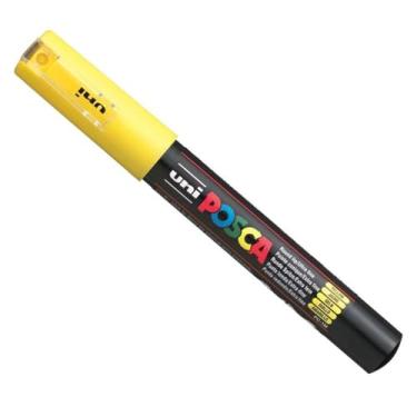 Imagem de 三菱鉛筆 Marcador de tinta acrílica Posca ponta extrafina PC-1M amarelo