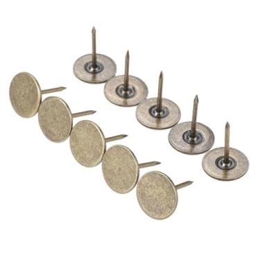 Imagem de 10 peças de caixa de metal de madeira de 15 x 19 mm para móveis, pregos de cabeça plana, tachas decorativas, pino antigo