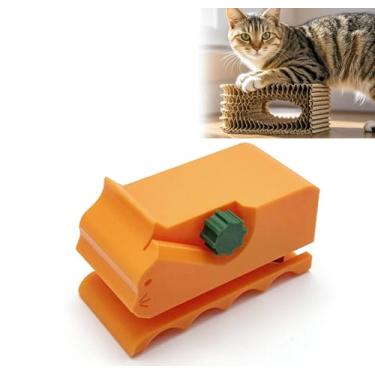 Imagem de jeiaboom Cortador para arranhadores de gatos, ferramenta de tira de papelão DIY para arranhadores de gatos, cortador impresso em 3D, máquina de corte de papelão para amantes de gatos (0range)