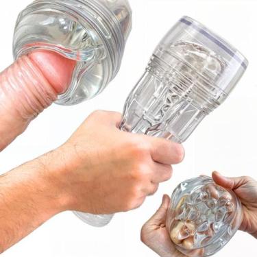 Imagem de Masturbador Masculino Silicone Vagina Transparente Lanterna - Vbrante