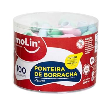 Imagem de Molin Borracha Ponteira - Cores Pastel - Pote com 100 Unidades