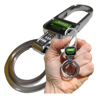 Imagem de Chaveiro Metal Jeep Mosquetão Argola Dupla Chave Carro Gancho Luxo Pre