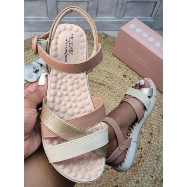 Imagem de Sandália Verde Caramelo Modare Ultra Conforto Moda Feminina, Nude, 36